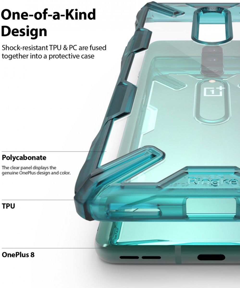 Ringke Fusion X OnePlus 8 Hoesje Transparant / Camo Zwart afbeelding 6