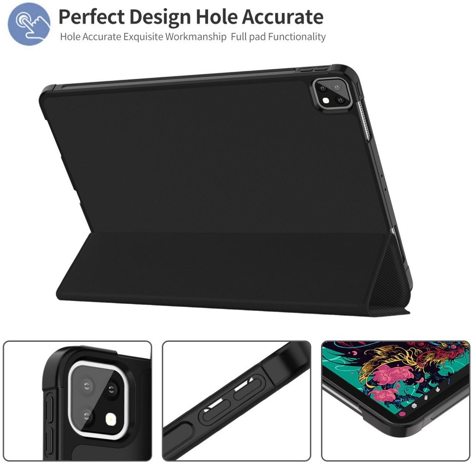 Apple iPad Pro 11 (2018/2020/2021) Hoes Tri-Fold Book Case Zwart afbeelding 16