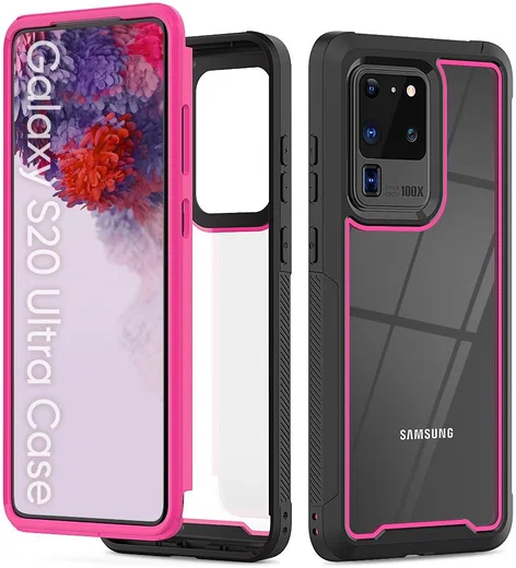 Samsung Galaxy S20 Ultra Hybride Bumper Hoesje Roze afbeelding 1