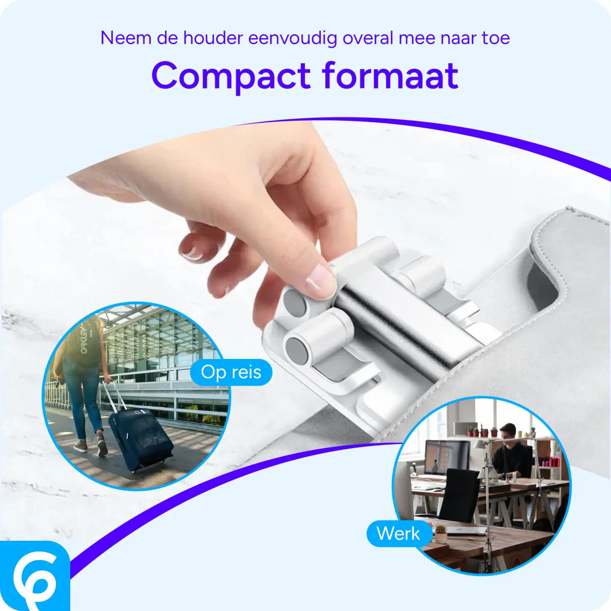 Verstelbare Aluminium Houder Telefoon/Smartphone/iPhone Zwart afbeelding 6