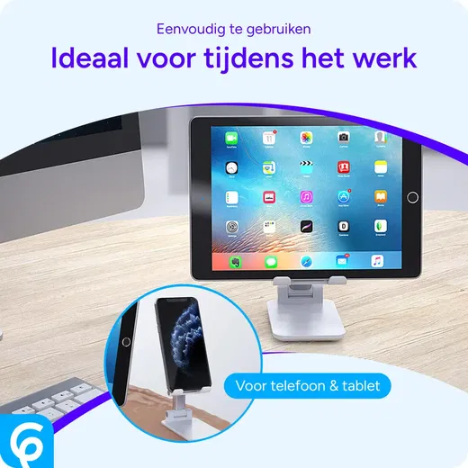 Verstelbare Aluminium Houder Telefoon/Smartphone/iPhone Zwart afbeelding 4