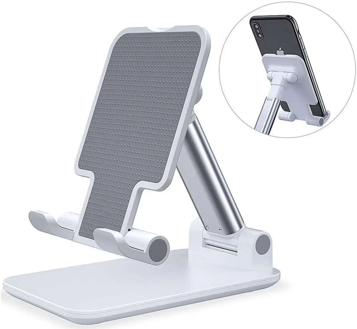 Verstelbare Universele Houder Telefoon / Smartphone / iPhone Wit afbeelding 1