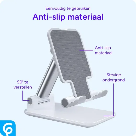 Verstelbare Universele Houder Telefoon / Smartphone / iPhone Wit afbeelding 2