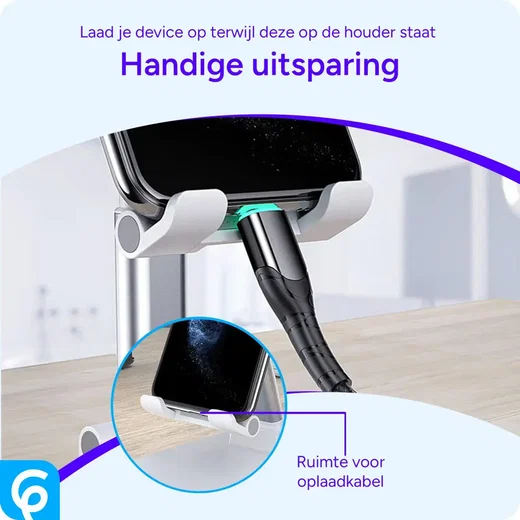 Verstelbare Universele Houder Telefoon / Smartphone / iPhone Wit afbeelding 7