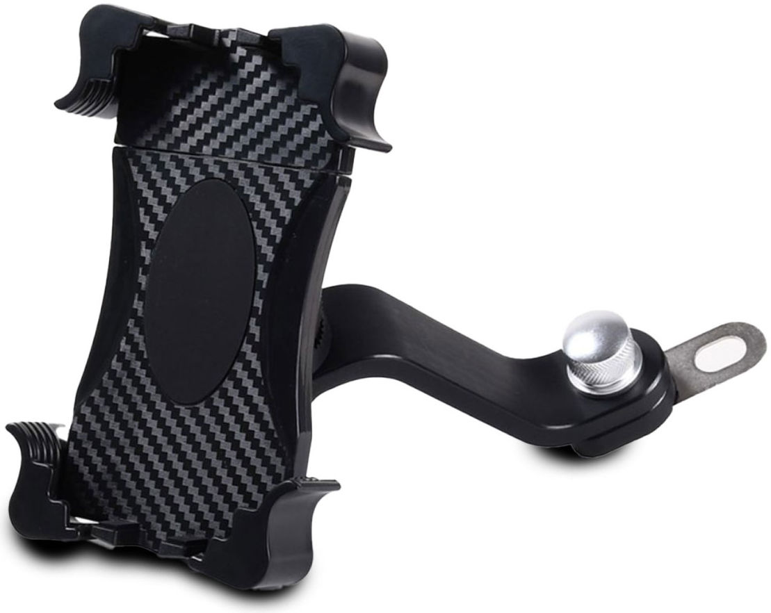 Universele Aluminium Verstelbare Motor/Scooter Telefoonhouder Spiegel Zwart afbeelding 1