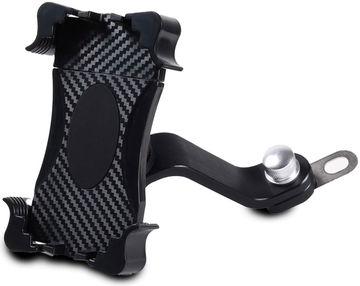 Universele Aluminium Verstelbare Motor/Scooter Telefoonhouder Spiegel Zwart