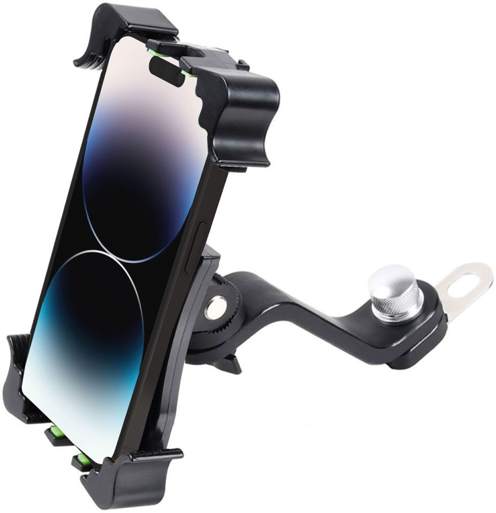 Universele Aluminium Verstelbare Motor/Scooter Telefoonhouder Spiegel Zwart afbeelding 5