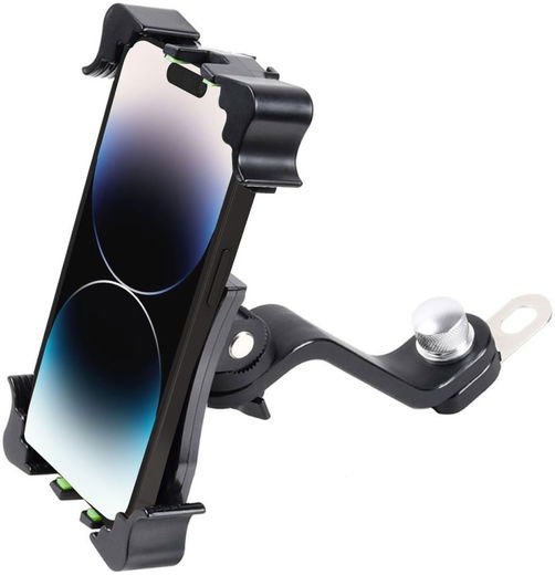 Universele Aluminium Verstelbare Motor/Scooter Telefoonhouder Spiegel Zwart afbeelding 5