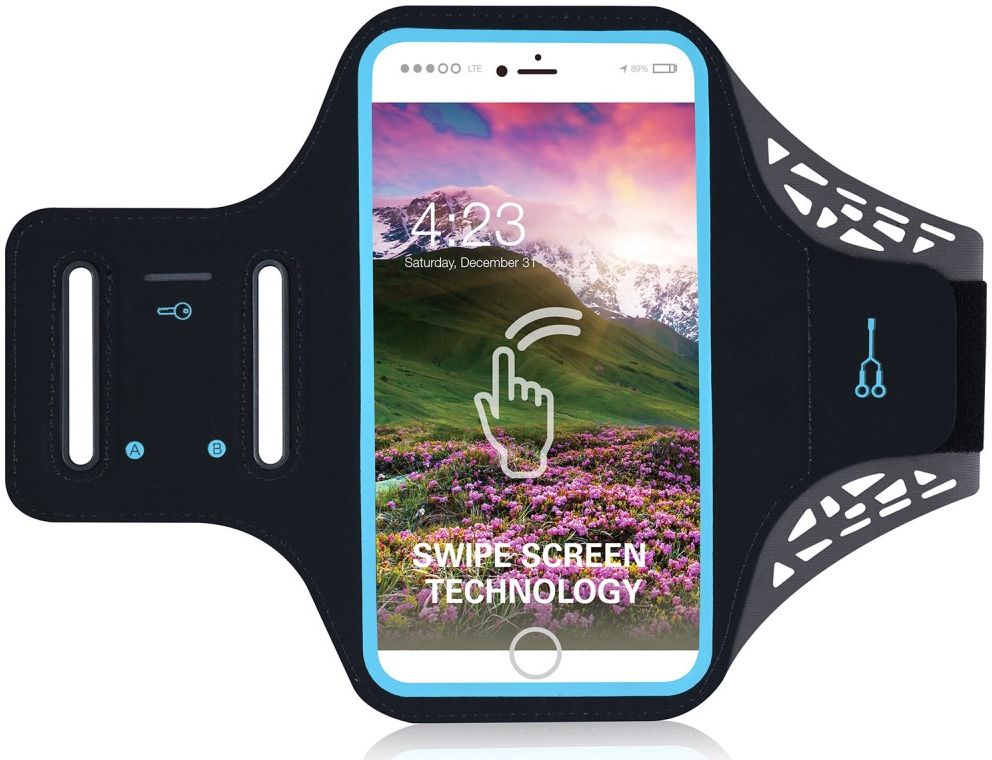 Sportarmband Universeel Hoesje voor het Hardlopen 5.5 inch Zwart afbeelding 1