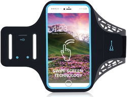 Sportarmband Universeel Hoesje voor het Hardlopen 5.5 inch Zwart afbeelding