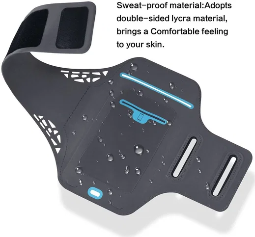 Sportarmband Universeel Hoesje voor het Hardlopen 5.5 inch Zwart afbeelding 2