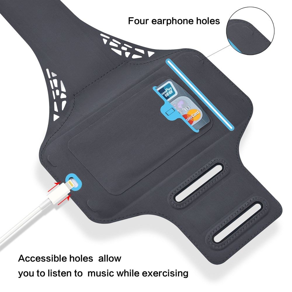 Sportarmband Universeel Hoesje voor het Hardlopen 5.5 inch Zwart afbeelding 6