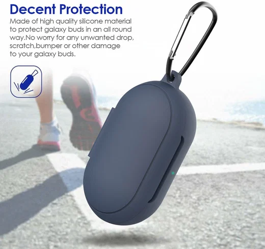 Stevig Samsung Galaxy Buds Siliconen Hoesje Blauw afbeelding 4