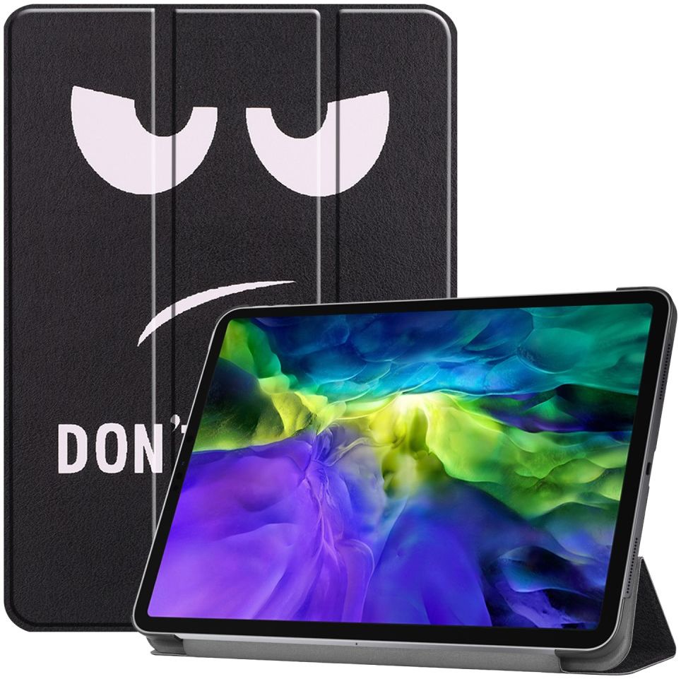 Apple iPad Pro 11 (2018/2020/2021) Tri-fold Hoes met Print Don't Touch afbeelding 1
