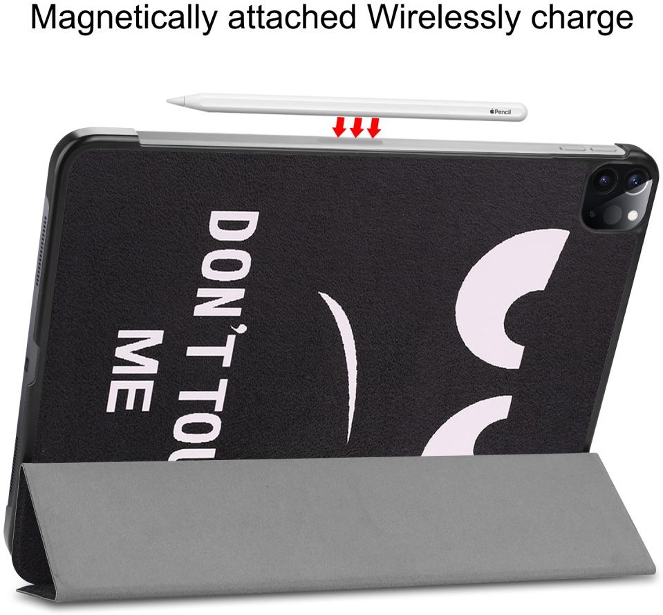 Apple iPad Pro 11 (2018/2020/2021) Tri-fold Hoes met Print Don't Touch afbeelding 4