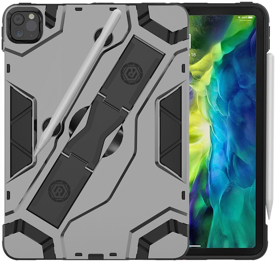 Apple iPad Pro 11 (2018/2020/2021) Shockproof Kickstand Hoes Zwart afbeelding 1