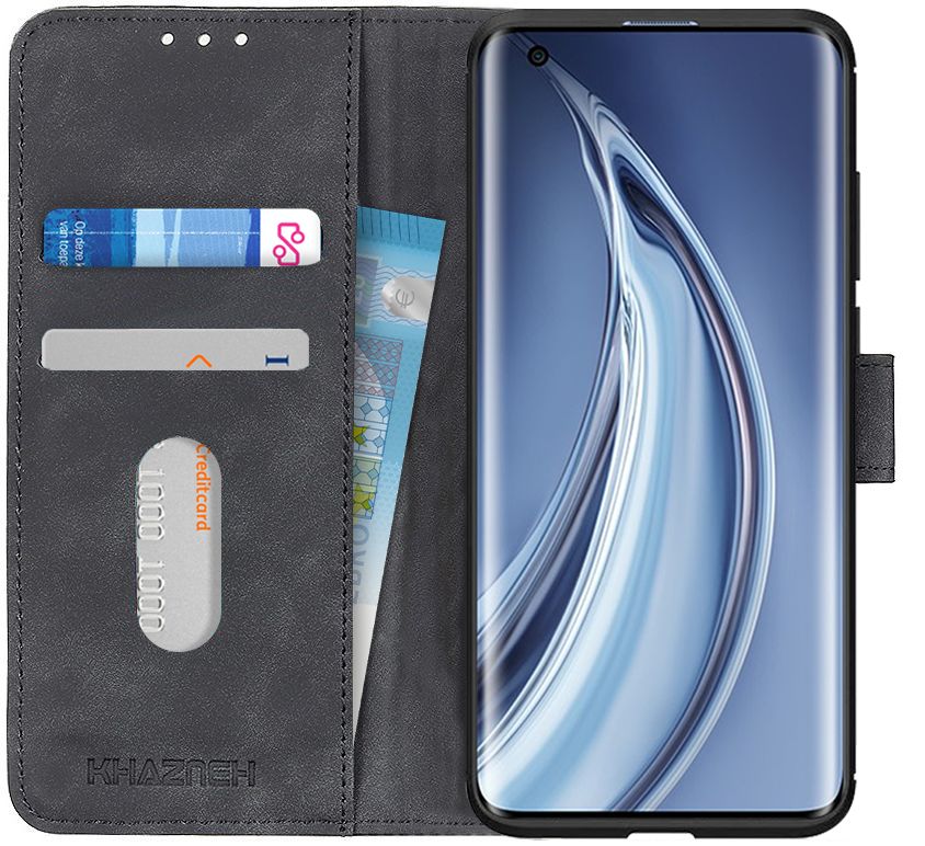 Xiaomi Mi 10 (Pro) Hoesje Vintage Wallet Zwart afbeelding 1