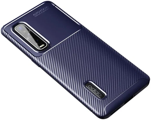 Oppo Find X2 Pro Hoesje Geborsteld Carbon Blauw afbeelding 1