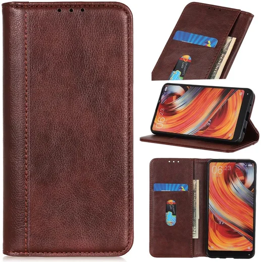 OnePlus 8 Hoesje Portemonnee Stand Wallet Case Bruin afbeelding 8