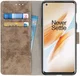 OnePlus 8 Vintage Portemonnee Stand Hoesje Lichtbruin afbeelding 1