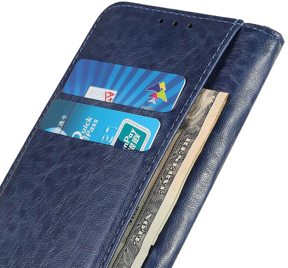 OnePlus 8 Pro Crazy Horse Portemonnee Hoesje Blauw afbeelding 6