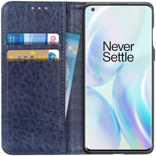 OnePlus 8 Pro Crazy Horse Portemonnee Hoesje Blauw afbeelding 1