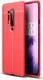OnePlus 8 Pro Hoesje TPU Leer Design Back Cover Rood afbeelding 1