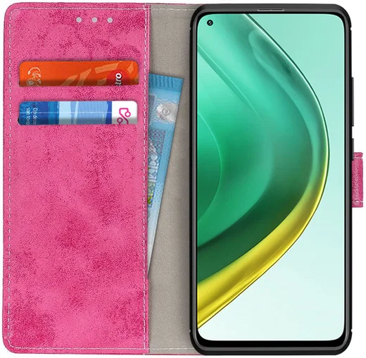 OnePlus 8 Pro Vintage Portemonnee Stand Hoesje Roze afbeelding 1