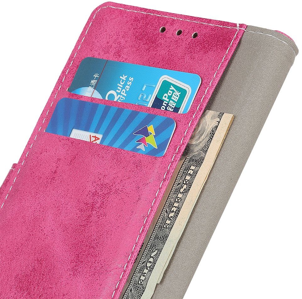 OnePlus 8 Pro Vintage Portemonnee Stand Hoesje Roze afbeelding 6