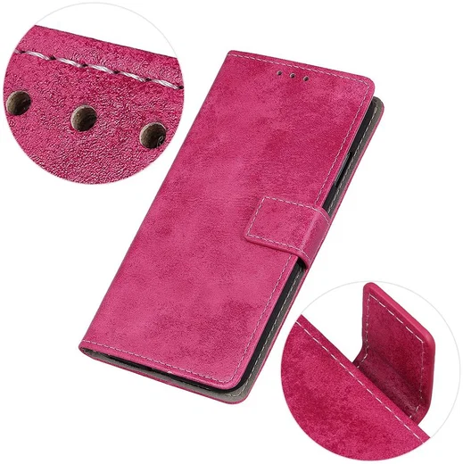 OnePlus 8 Pro Vintage Portemonnee Stand Hoesje Roze afbeelding 11