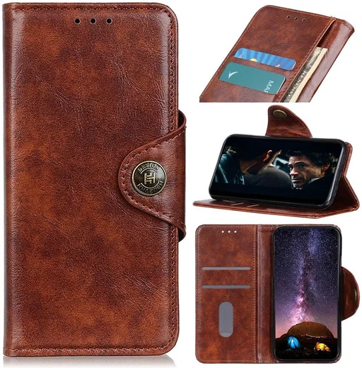 OnePlus 8 Pro Hoesje Portemonnee Luxe Wallet Case Bruin afbeelding 8