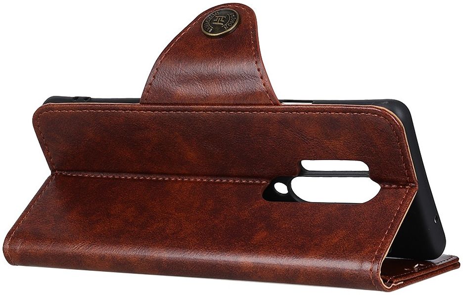 OnePlus 8 Pro Hoesje Portemonnee Luxe Wallet Case Bruin afbeelding 3