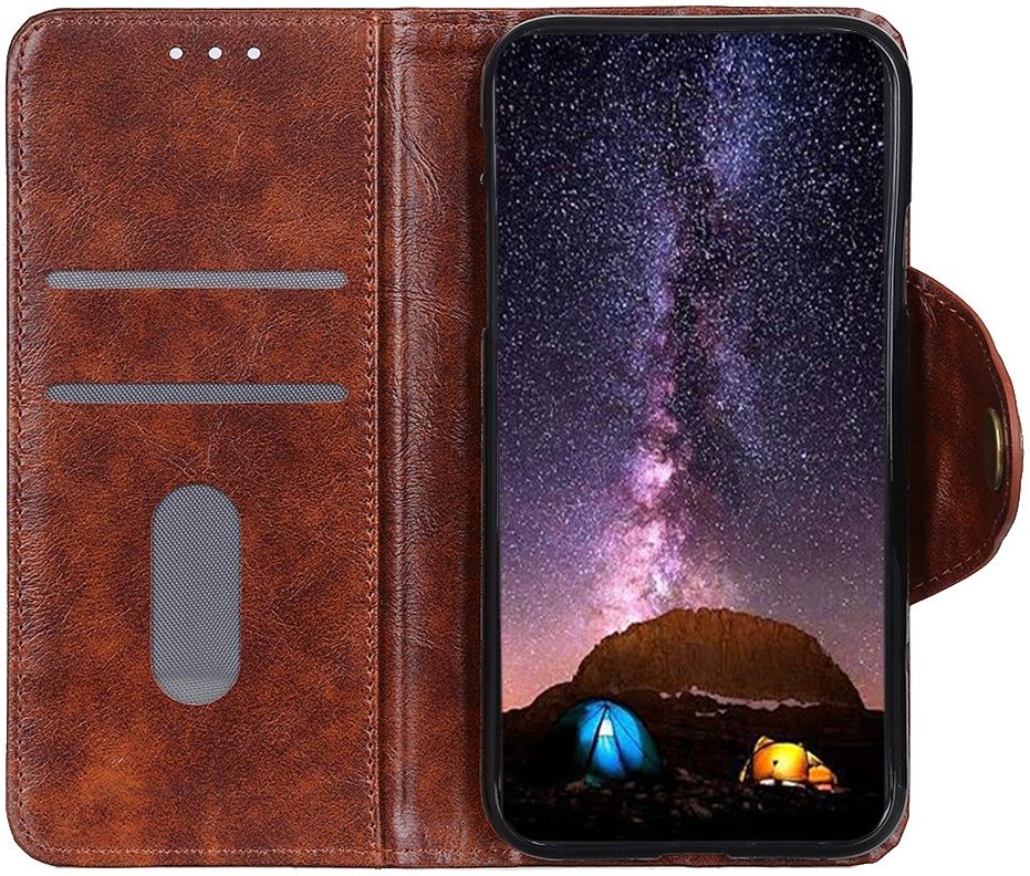 OnePlus 8 Pro Hoesje Portemonnee Luxe Wallet Case Bruin afbeelding 1