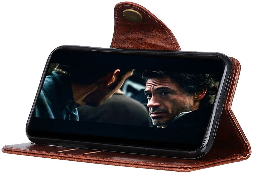 OnePlus 8 Pro Hoesje Portemonnee Luxe Wallet Case Bruin afbeelding 2