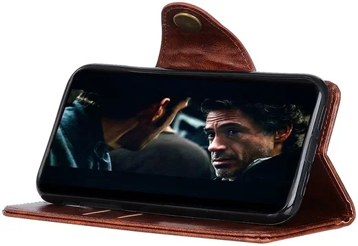 OnePlus 8 Pro Hoesje Portemonnee Luxe Wallet Case Bruin afbeelding 2