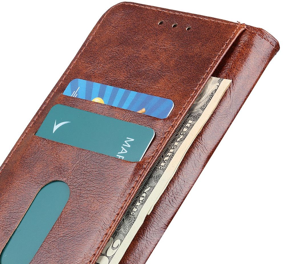 OnePlus 8 Pro Hoesje Portemonnee Luxe Wallet Case Bruin afbeelding 4