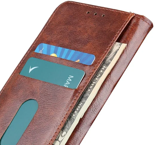 OnePlus 8 Pro Hoesje Portemonnee Luxe Wallet Case Bruin afbeelding 4