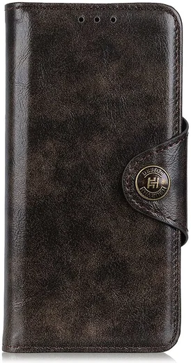 OnePlus 8 Pro Hoesje Portemonnee Luxe Wallet Case Donkerbruin afbeelding 1