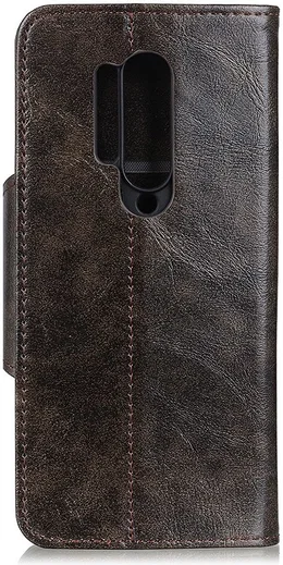 OnePlus 8 Pro Hoesje Portemonnee Luxe Wallet Case Donkerbruin afbeelding 6