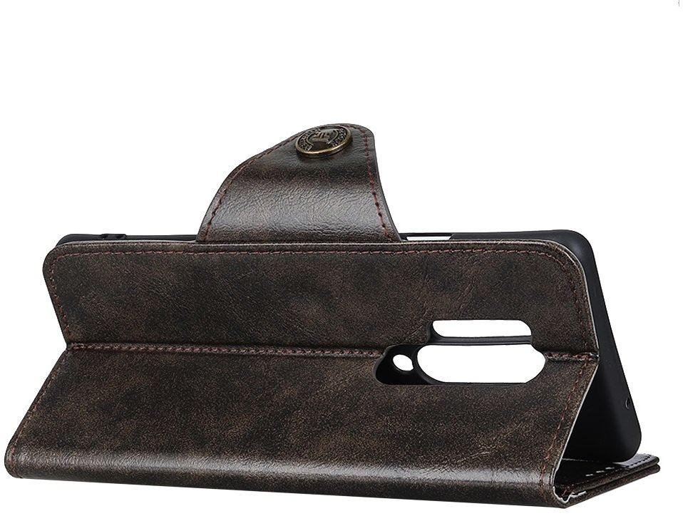 OnePlus 8 Pro Hoesje Portemonnee Luxe Wallet Case Donkerbruin afbeelding 7