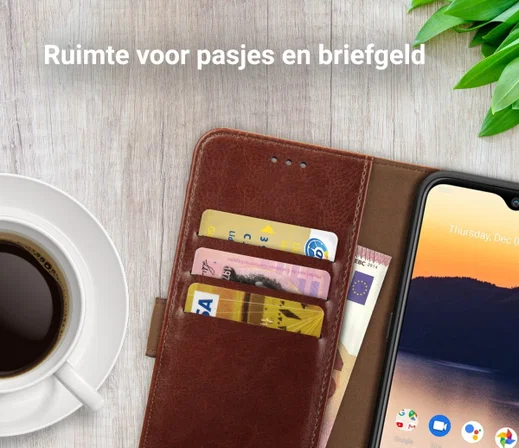 Rosso Element Nokia 2.3 Hoesje Book Cover Wallet Case Bruin afbeelding 9