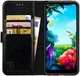 Rosso Element LG K40S Hoesje Book Cover Wallet Case Zwart afbeelding 1