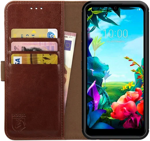 Rosso Element LG K40S Hoesje Book Cover Wallet Case Bruin afbeelding 1