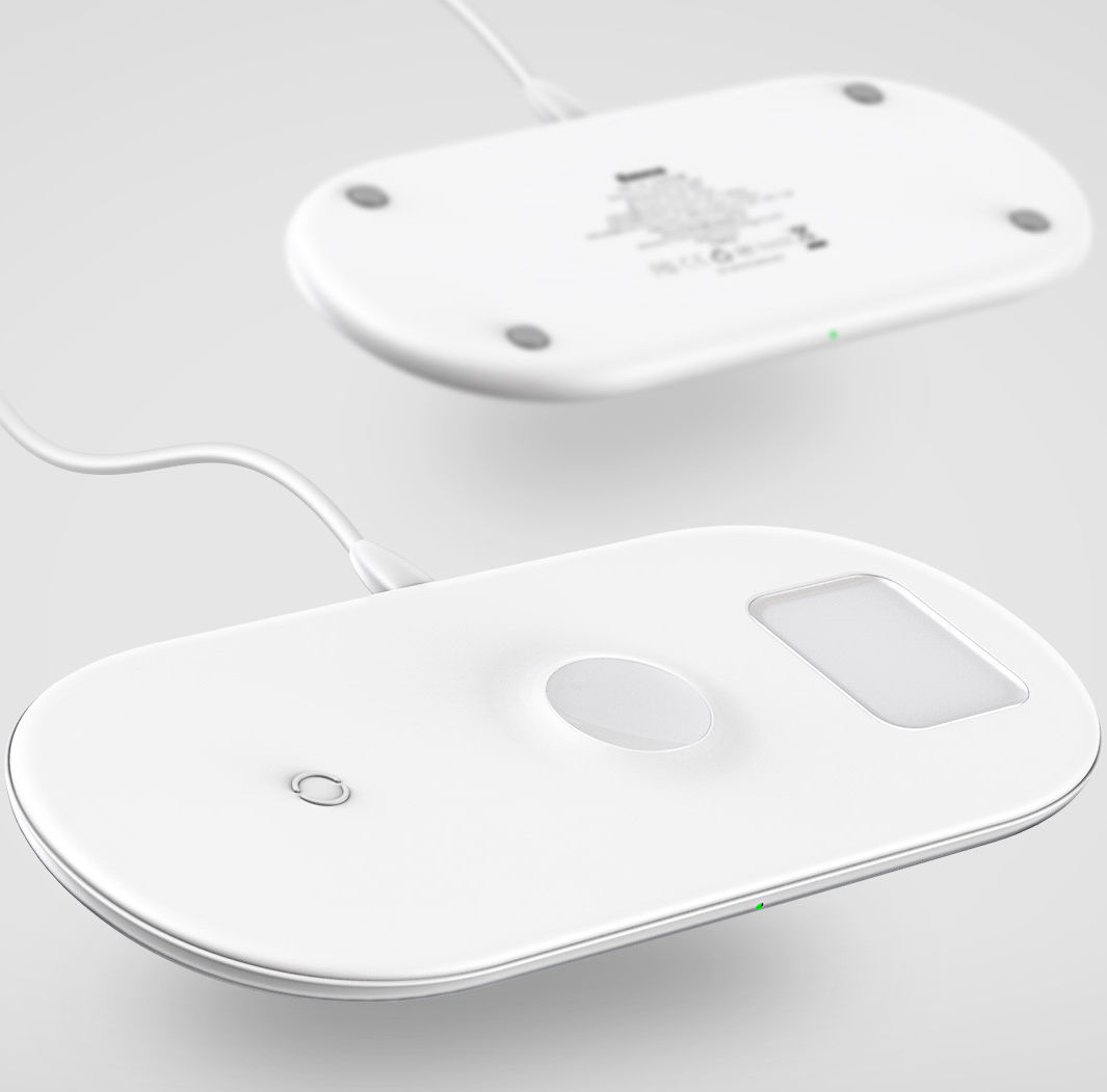 Baseus 3-in-1 18W Draadloze Oplader Smartphone Apple Watch AirPods Wit afbeelding 7