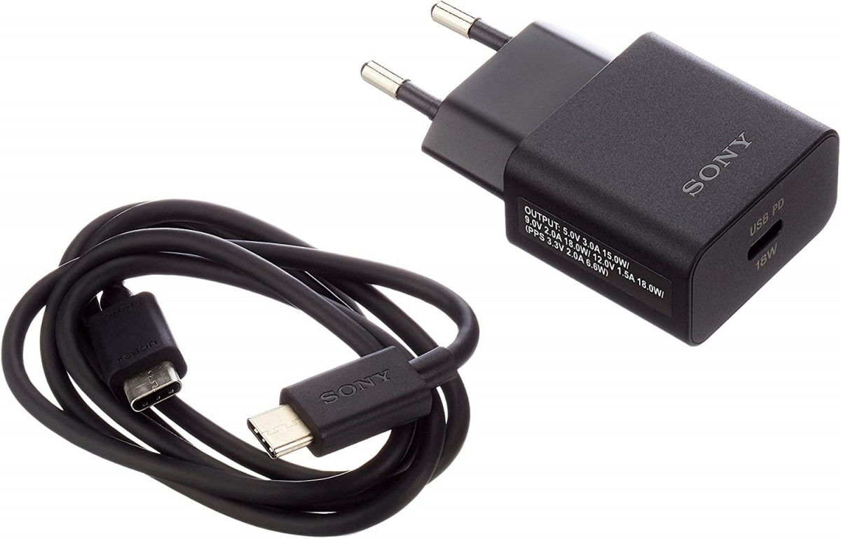 Orginele Sony USB-C Snellader Set 1M 3A Zwart afbeelding 2