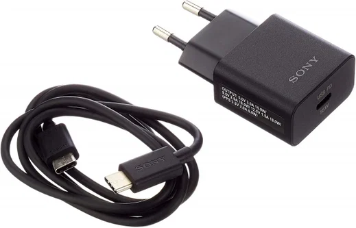 Orginele Sony USB-C Snellader Set 1M 3A Zwart afbeelding 2