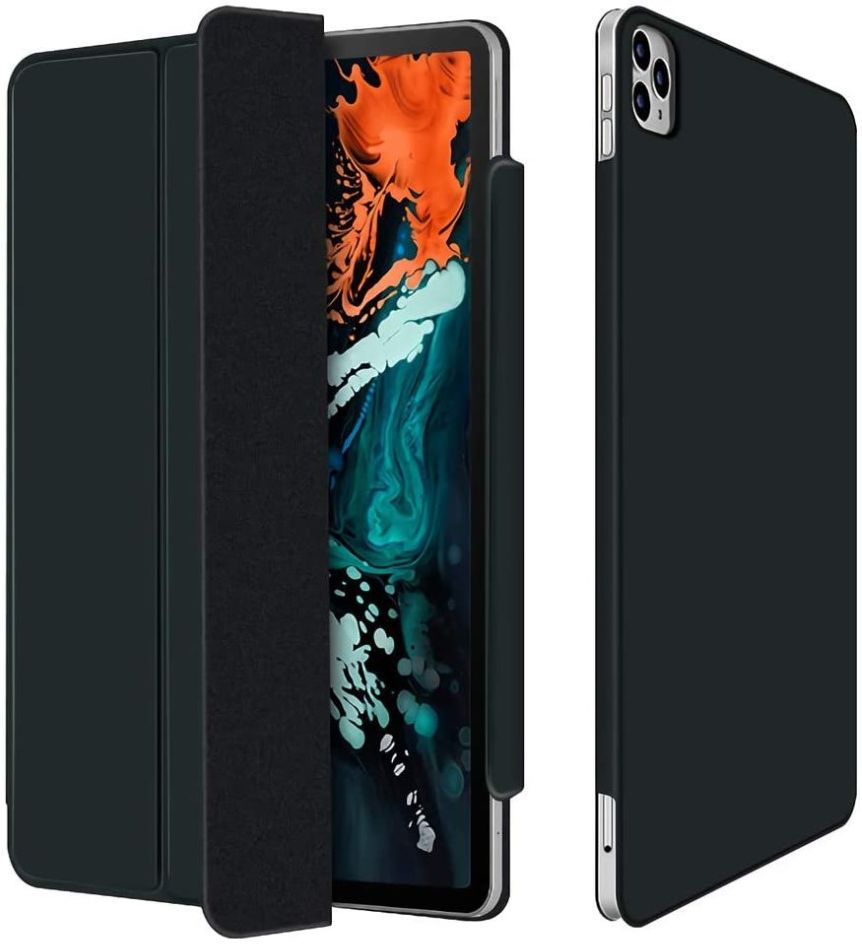 Apple iPad Pro 12.9 2018 / 2020 Hoes Tri-Fold Folio Zwart afbeelding 1