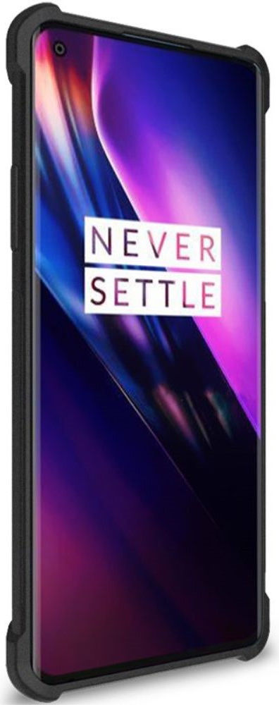 IMAK OnePlus 8 Hoesje Flexibel TPU met Screenprotector Metaal Zwart afbeelding 5