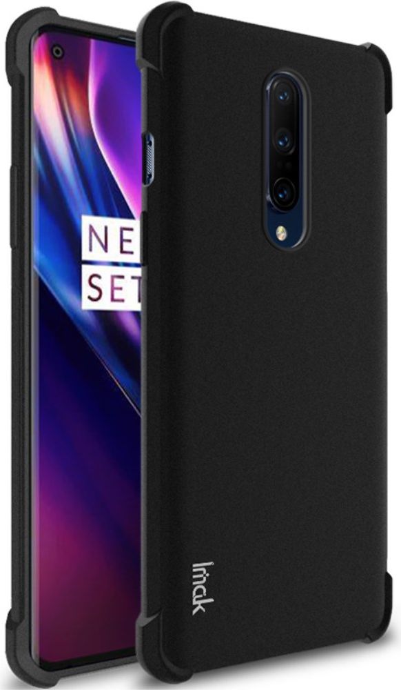 IMAK OnePlus 8 Hoesje Flexibel TPU met Screenprotector Matte Zwart afbeelding 2