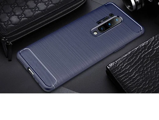 OnePlus 8 Pro Hoesje TPU Gebordsteld Blauw afbeelding 2